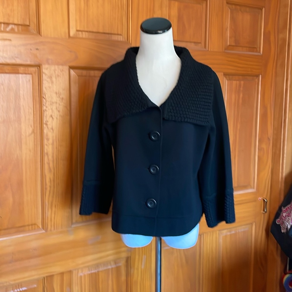 CAbi Black 3/4 Length Sleeve Sweater Size M